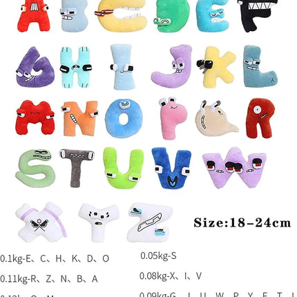 26-Letter Plush Toy Set (A-Z) - Cute Stuffed Plush Toys & Decorative Pillow, Educational Gift for Kids & Fun Home Decor (O)