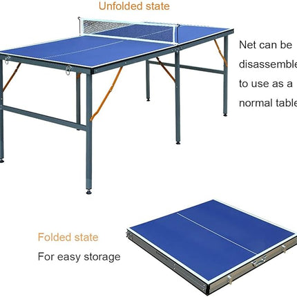 Table Tennis Table Ping-Pong Tables Set - 100 Preassembled Foldable & Portable Ping Pong Family Game Tables for Outdoor Indoor