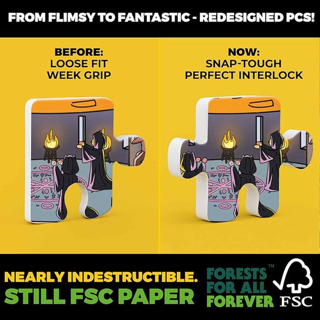 QUOKKA 1000 Piece Jigsaw Puzzle for Adults Knightly Cats – Premium Box Packaging with Extra Fun Challenges - Whimsical Cat Puzzle - Perfect for Relaxation & Creativity & Gift Giving