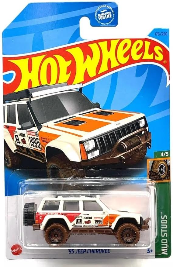 Hot Wheels 1:64 Scale Jeep Cherokee Mud Studs 4/5, White
