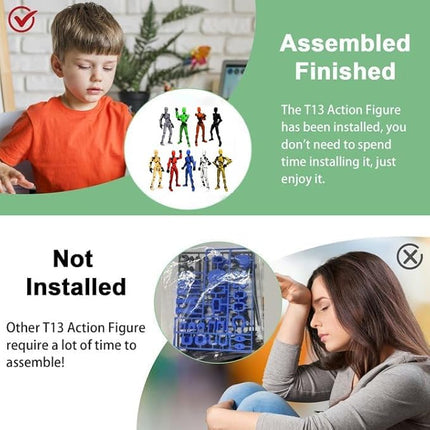 9PCS Assembly Completed T13 Action Figure 3D Printed Multi-Jointed Movable,Lucky 13 Action Figures,Multi-Articular Action Figures,Desktop Decorations,Creative Gifts (9 Colors)
