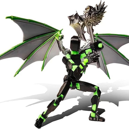 T13 Action Figure Set, 3D Printed Multi-Jointed Movable Robot Dummy Set Lucky 13 Action Figure Articulated, for Collectors Desktop Decorations (Darkness)