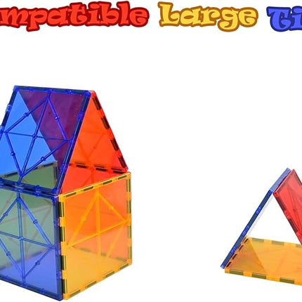 Gemmicc 6 PCS Large Magnetic Tiles,Jumbo Magnet Base Plates,STEM Magnetic Building Blocks for Kids Boys Girls