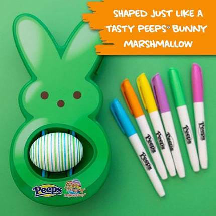 The Eggmazing Egg Decorator - Peeps Bunny - Arts and Craft Set Includes 6 Colorful Quick Drying, Non-Toxic Markers (Green, Ages 3 and Up