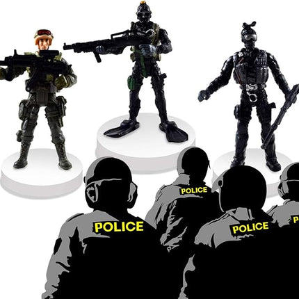 DC-BEAUTIFUL 12 Pack Military Soldier Special Forces SWAT Counter-Strikes Joint Movable Elite Model with Weapon