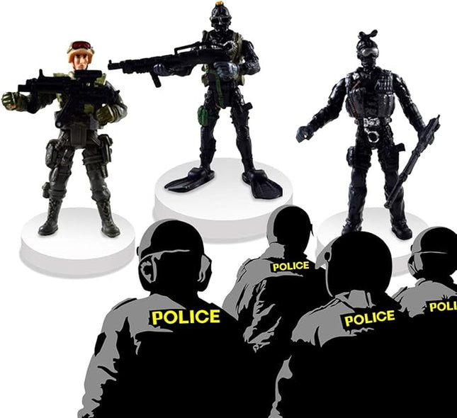 DC-BEAUTIFUL 12 Pack Military Soldier Special Forces SWAT Counter-Strikes Joint Movable Elite Model with Weapon