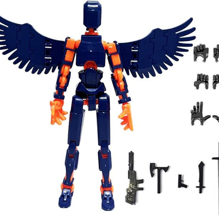 13 Action Figures Se13 Action Figure with Wing Multi-Jointed Movable Toy for Kids(DIY Wing-Orange Blue)