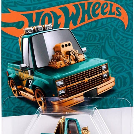 Worldwide Nutrition Bundle Compatible with Hotwheels 56th Anniversary Pearl and Chrome Toon’d ‘83 Chevy Silverado - Cartoon-Inspired Design Diecast Construction Model