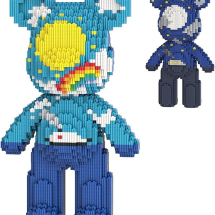 DAHONPA Bear Micro Building Blocks Set(3680 Pieces), Day & Night Bearbrick, Rainbow Sky Ocean Creative Art Toy Bear, Collectible Decoration Gift