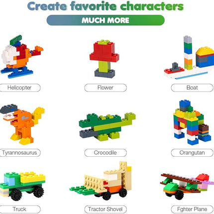 Classic Building Bricks Set, 1546 Pieces Basic Building Blocks with Wheels, STEM Creative Compatible with All Major Brands, Ideal Educational Toy for Kids Teens