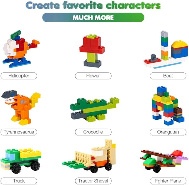 Classic Building Bricks Set, 1546 Pieces Basic Building Blocks with Wheels, STEM Creative Compatible with All Major Brands, Ideal Educational Toy for Kids Teens