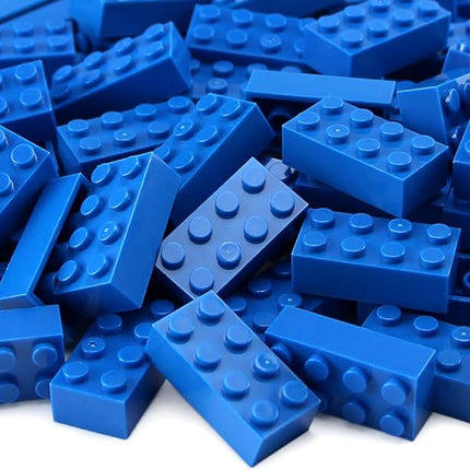 Feleph 100pcs 2x4 Bricks Blue Pieces Classic Parts Bricks Building Creative Play Blocks Set Toy Combine with Major Brick Brands