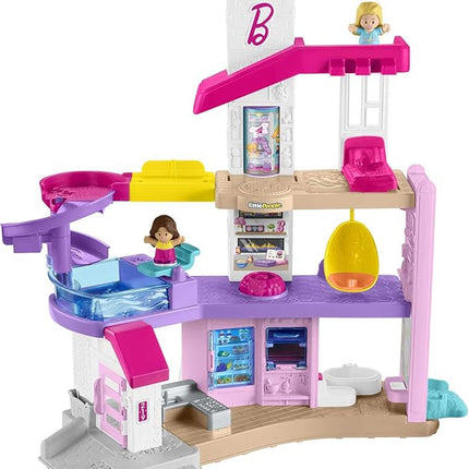 Fisher-Price Little People's Barbie Dream House, Dollhouse, Multilingual Interactive Set, Awakening Toy from 18 Months to 5 Years, HJN55