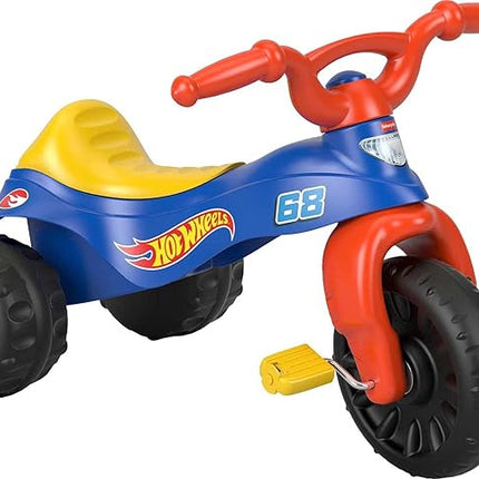 Fisher-Price Toddler Tricycle Hot Wheels Tough Trike, Toy Bike with Handlebar Grips & Storage for Outdoor Play Kids Ages 2+ Years