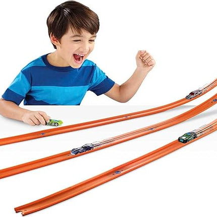 Hot Wheels Toy Car Mega Track Set Pack, 87 Component Building Parts for 40-ft of Track & 1:64 Scale Vehicle (Amazon Exclusive)