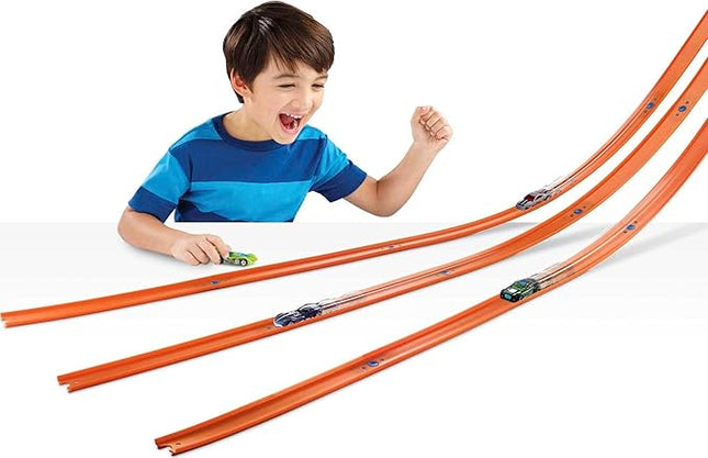 Hot Wheels Toy Car Mega Track Set Pack, 87 Component Building Parts for 40-ft of Track & 1:64 Scale Vehicle (Amazon Exclusive)