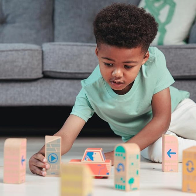 Cody Block Record & Play Expansion Set, Educational Wooden Building Blocks and Car STEM Toys for Preschool Kids Ages 7+