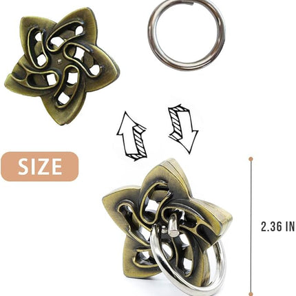 Fun Metal Brain Teaser Puzzle Games - 3PCS Adults Mind 3D Toys -Teens IQ Insight Challenge - Educational Gift for Ages 12+