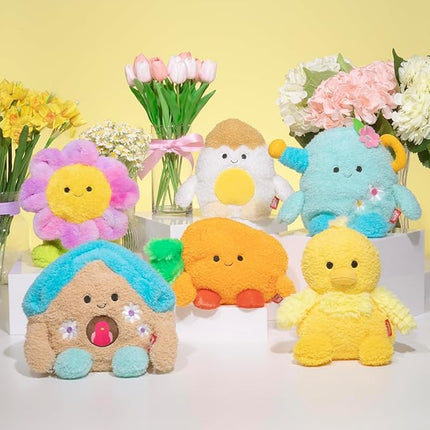 BumBumz 4.5-inch SpringBumz Plush 5-Pack - Carson Carrot, Cammie Yellow Chick, Ethan Hard Boiled Egg, Cosimo Watering Can, and Blair Bird House - from The Makers of Original Squishmallows