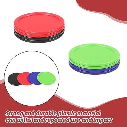 2.5 Inch Hockey Pucks, 8 Pcs Air Hockey Pucks Set Durable Puck for Air Hockeys Table Compatible with Standard Pushers and Goals Hockeys Replacement Puck Parts Set Game Tables Accessories (4 Styles)