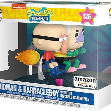 Funko POP Rides Deluxe: Spongebob Squarepants - Mermaid Man & Barnacle Boy with Invisible Car - Amazon Exclusive - Collectable Vinyl Figure - Gift Idea - Official Merchandise