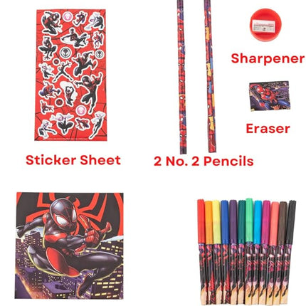Marvel Spiderman Color and Roll Activity Set with Carrying Case, Stickers, & Art Supplies