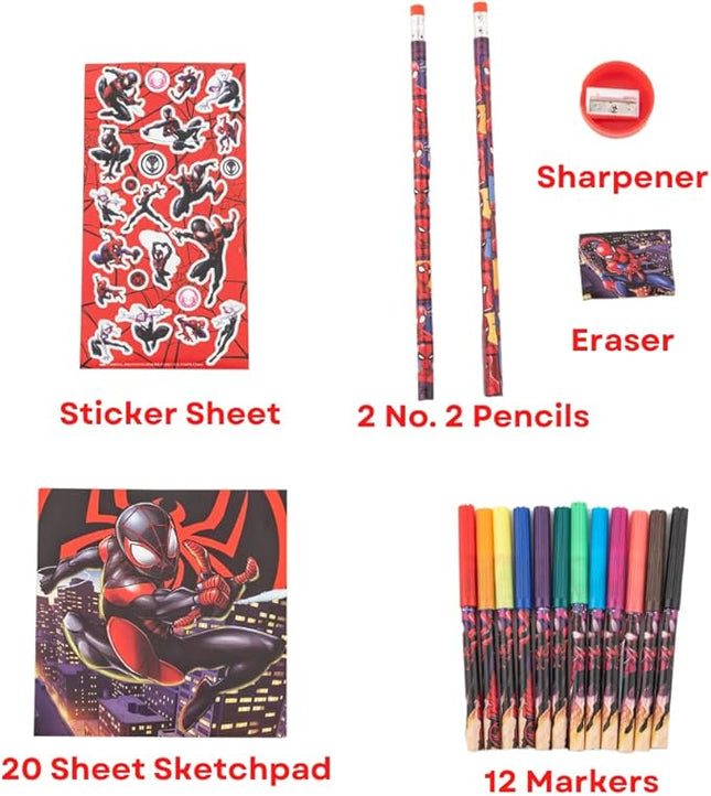 Marvel Spiderman Color and Roll Activity Set with Carrying Case, Stickers, & Art Supplies