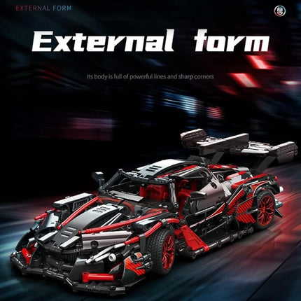 Adults Challenging Racing Car Building Blocks Kit，1:14 1391 Pieces Car Model Building Set DIY Toys for Boys Age 12 13 14 15 16