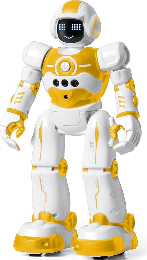 Robot Toys for Kids,Programmable Remote Control Smart Walking Dancing Robot Toy with Gesture & Sensing for Age 4 5 6 7 8 9 10 Year Old Boys for Birthday Present,Yellow