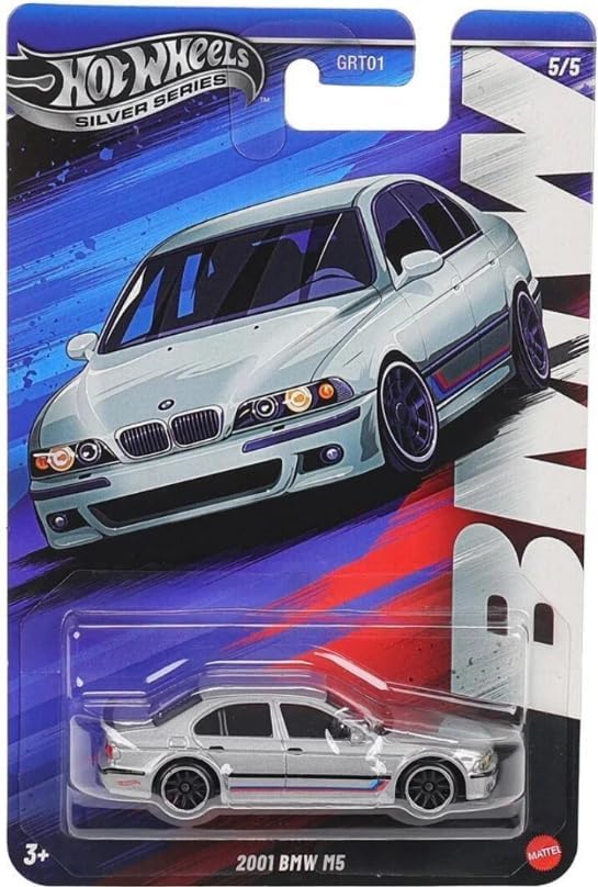 Hot Wheels Silver Series 2001 BMW M5 [Silver], 5/5, 1:64 Scale Diecast Vehicle