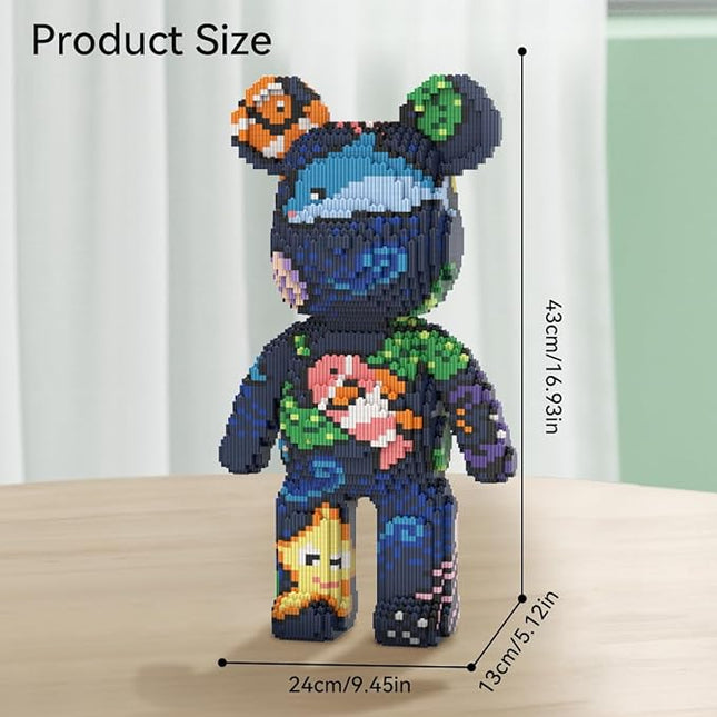 DAHONPA Ocean Bear Micro Building Blocks Set (7220 Pieces), Animal Underwater World Brick with Storage Drawer, Gift for Adults and Kids