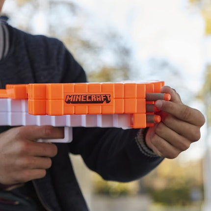 Nerf Minecraft Pillager's Dart-Blasting Crossbow, Includes 3 Nerf Elite Darts, Real Crossbow Action, Toys for 8 Year Old Boys and Girls and Up