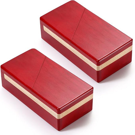 Zhanmai 2 Pack Impossible Puzzle Box Wooden Secret Puzzle Box with Drawer Mini 3D Brain Teaser Christmas Magic Gift for Adults Teens