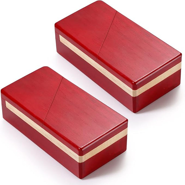 Zhanmai 2 Pack Impossible Puzzle Box Wooden Secret Puzzle Box with Drawer Mini 3D Brain Teaser Christmas Magic Gift for Adults Teens
