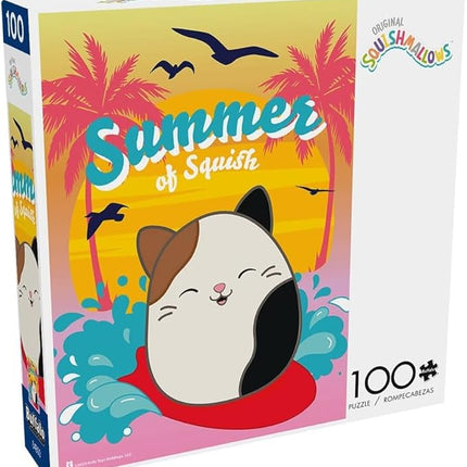Buffalo Games - Squishmallow - Squishmallow Summer - 100 Piece Jigsaw Puzzle for Families -Challenging Puzzle Perfect for Game Nights - Finished Size is 15.00 x 11.00