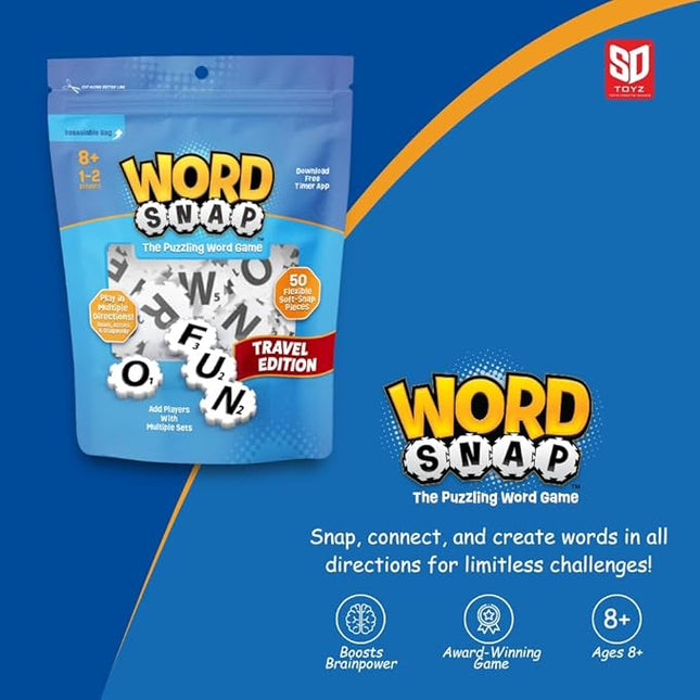 Word Strategy Game Travel Edition, Word Puzzle for Adults, Family, and Kids, Fun Game for Ages 8+, Travel Size, 1-2 Players