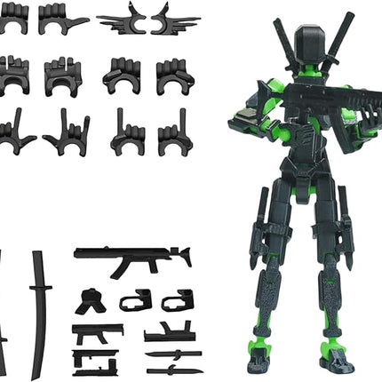 Assembed 3D Printed 5.54'' Stick 13 Action Figure, Multi-Jointed Tian13, Articulated T13 Desktop Decoration,12 in 1 d13 Accessories Best Birthday Festival Gift