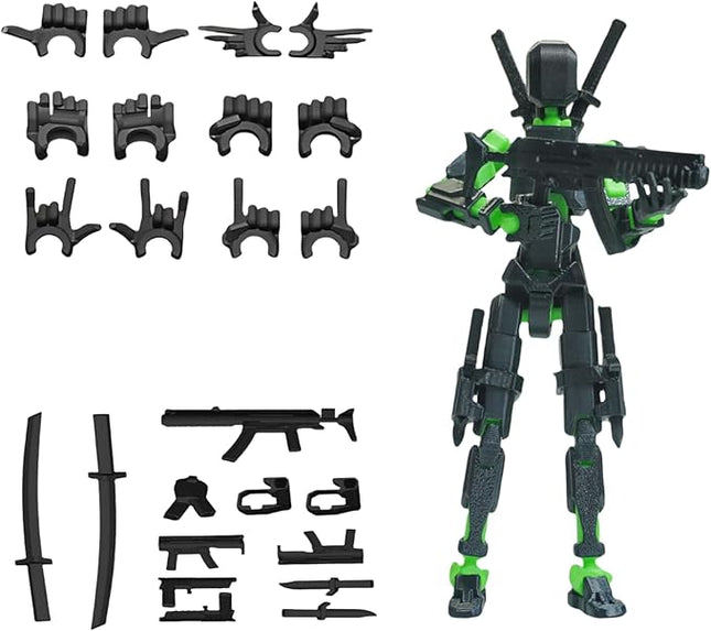 Assembed 3D Printed 5.54'' Stick 13 Action Figure, Multi-Jointed Tian13, Articulated T13 Desktop Decoration,12 in 1 d13 Accessories Best Birthday Festival Gift