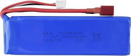 Fytoo 2PCS 7.4V 2200mah Lithium Battery with 2 in 1 Charger for WLtoys K949 10428 10428-A L202 RC high-Speed Remote Control car