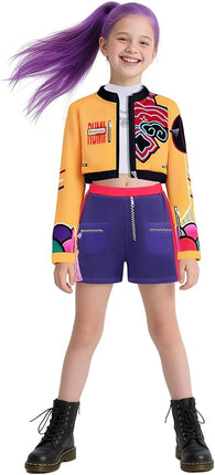 Girls Demon Pop Singer Hunters Costume 3-14 Years Stage Dance Idol Cosplay Outfit, Kids Halloween Costumes