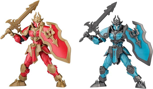 2 Set Armor Knight Action Figure Toy, Multi-Jointed Movable Dummy Medieval T13 Articulated Robot Figure, Fantasy Warrior Undead Death Knights Paladin Display Model (Assembly Required)