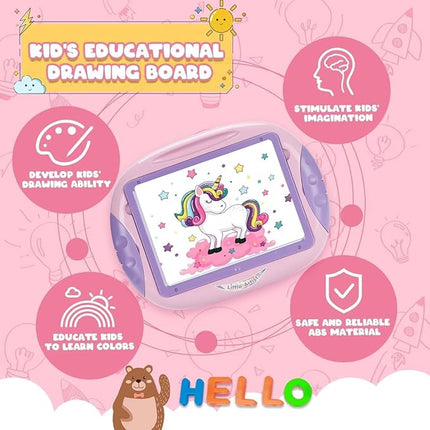 Gift for 1-2 Year Old Girls, Toddler Girl Toys with Magnetic Letters and Numbers, Learning and Educational Toys for 1 2 Year Old, Girls Birthday (Unicorn Pink)