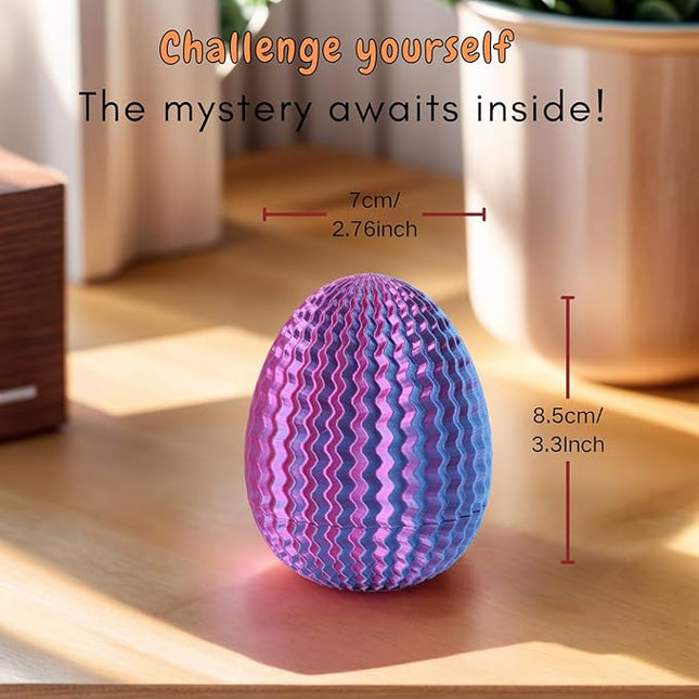 Egg-Shaped Maze Gift Box - Money Box for Cash Gifts, Puzzle Box for Boys & Girls, Easter Gift Box with Hidden Compartments, Easter Present for Birthdays & Special Occasions (Red-Blue Gradient)