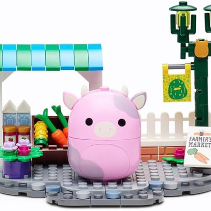 BLDR Squishmallows Patty's Farmers Market Building Set - Patty The Pink Cow Buildable Figure - Squishmallows Fans 8+, 0046