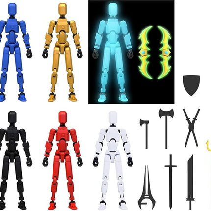 MerryXD 6 Pack Assembly Completed T13 3D Action Figure,Dummy Nova Titan Lucky 13 Action Figure 3D Printed Multi-Jointed Movable Toy