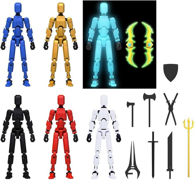 MerryXD 6 Pack Assembly Completed T13 3D Action Figure,Dummy Nova Titan Lucky 13 Action Figure 3D Printed Multi-Jointed Movable Toy