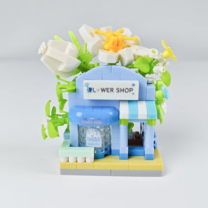 Lilies Mini Flower Shop Building Toy Street City Store View Micro House Toys Festival Blocks Set for Home Decor Gifts