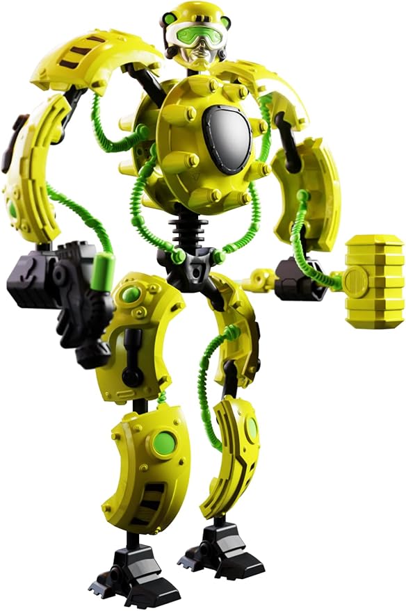 Giga Bots - HAZBOT | Energy Core Transforms Into 13 Inch Action Figure | Demolition Specialist | Unique Toy Combat Attachments and Skills | Includes 33 Buildable Pieces