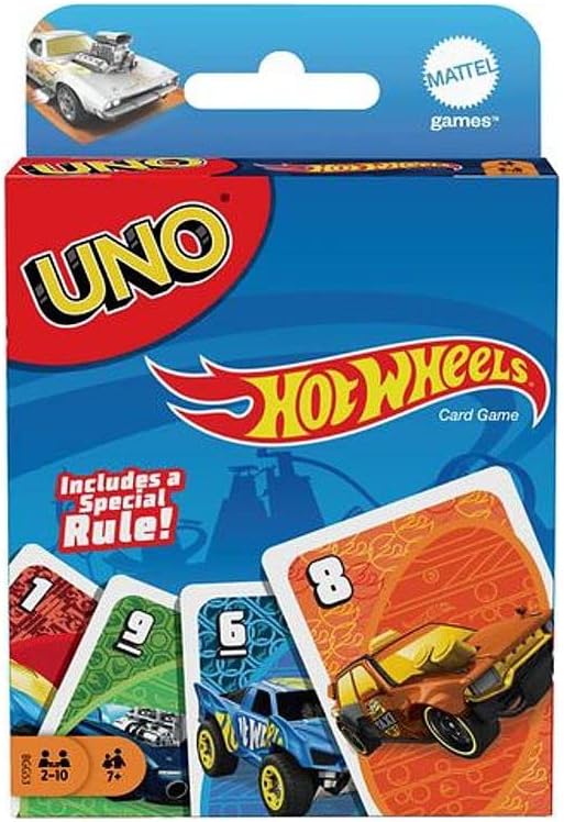 Hot Wheels UNO Matching Card Game Featuring 112 Cards with Hot Wheels Graphics, Game Night, Kids Gift Ages 7 Years & Older