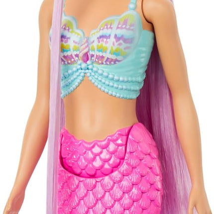 Barbie Mermaid Doll with 7-Inch-Long Pink Fantasy Hair & Colorful Accessories for Styling Play Like Headband & Barrettes